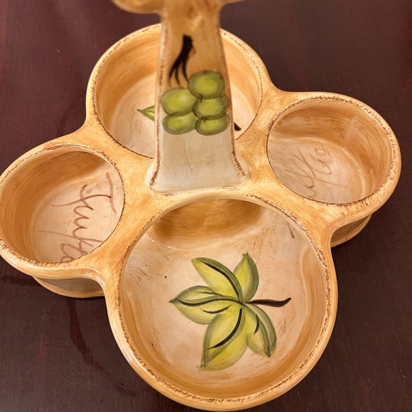 Vintage Oil & Vinegar Ceramic Cruet Set with Salt & Pepper, El Camino Brand - Picture 8 of 10